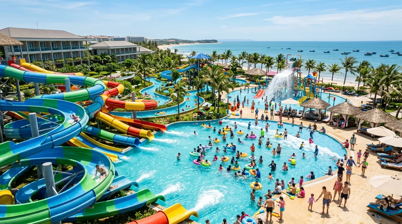 Công viên nước Wonderland Water Park NovaWorld Phan Thiết rực rỡ
