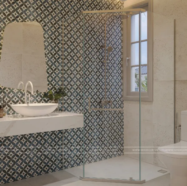 Phối cảnh 3D WC 4 — gói hoàn thiện nội thất biệt thự NovaWorld Phan Thiết